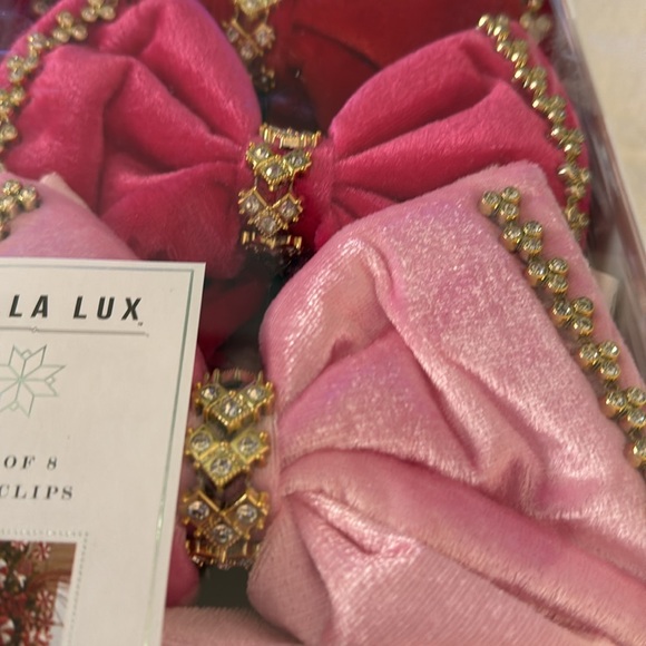 Bella Luxe velvet bling bow set of eight tree clips 🎀🎀💎 - Picture 2 of 4